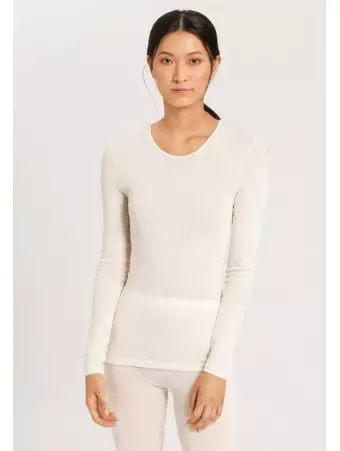 Hanro Long-sleeved T-shirt ivory WOOLEN SILK