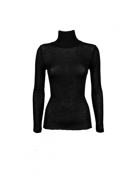 Long-sleeved turtleneck top WOOLEN SILK