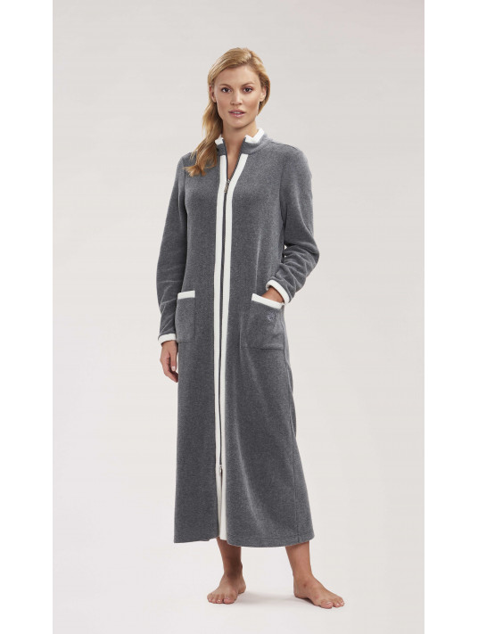 Robe de chambre gris foncé Zip POLAIRE