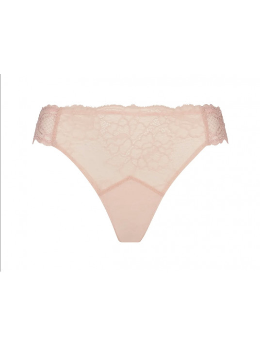 Seductive light pink lace thong