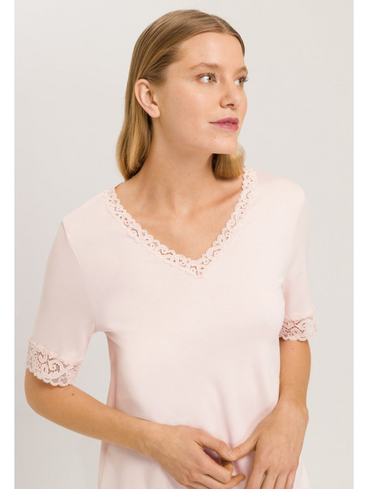 Hanro Short-sleeved pink nightdress MOMENTS