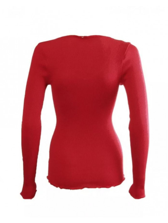 Oscalito Long-sleeved red top WOOLEN SILK