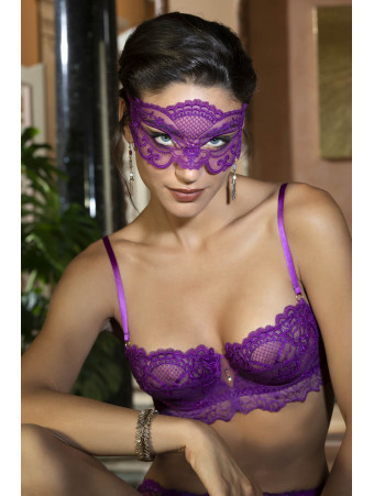 $180 Lise Charmel Women's Lace Trim Purple Sublime A Deux Demi Bra Size 36D