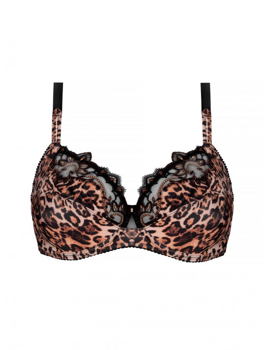 40DD XL Victoria's Secret black bra set 100% silk animal print