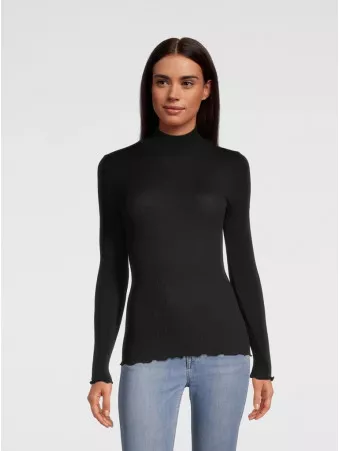 Woolen silk top oscalito black