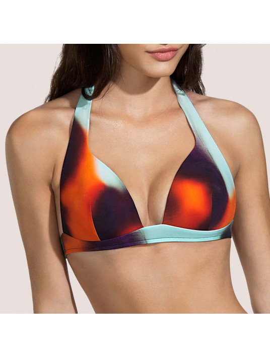 Andres Sarda Swimwear GRAY ocean padded triangle bikini top