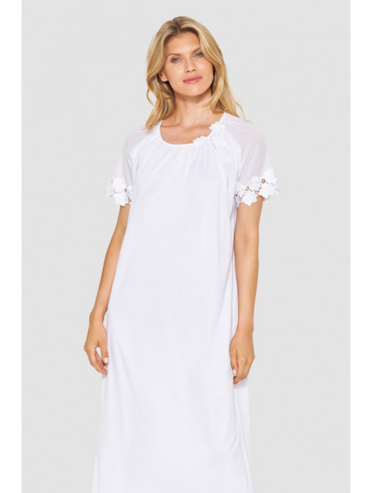 Feraud Short Sleeved White Nightgown Cotton