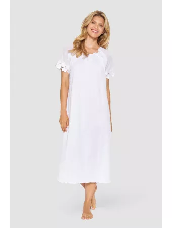 Feraud Short-sleeved white nightgown COTTON