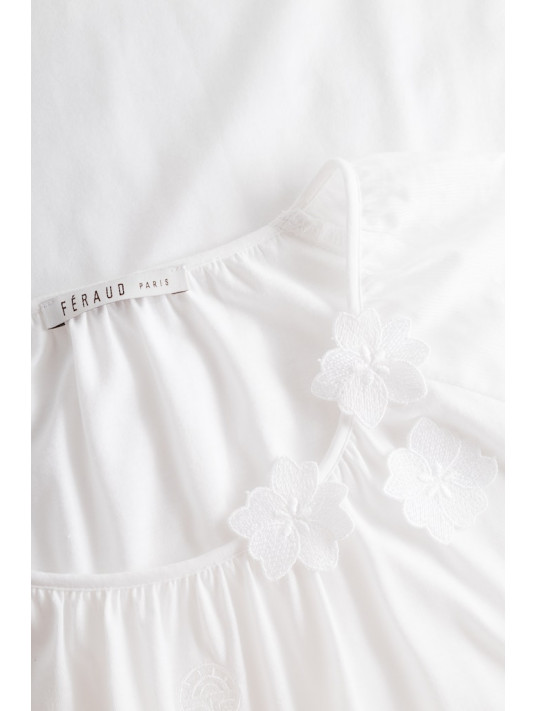 Feraud Short Sleeved White Nightgown Cotton