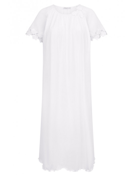 Feraud Short Sleeved White Nightgown Cotton