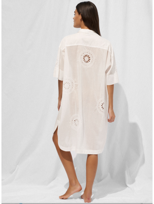 Watercult Chemise de plage en coton blanc RIVIERA NOTE