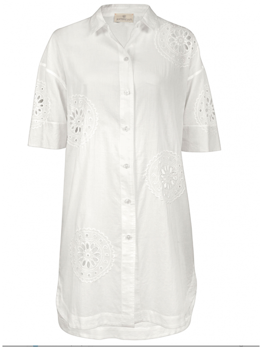 Watercult Chemise de plage en coton blanc RIVIERA NOTE