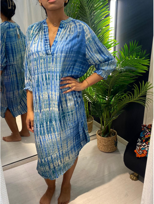 Robe longue de plage bleue PALME