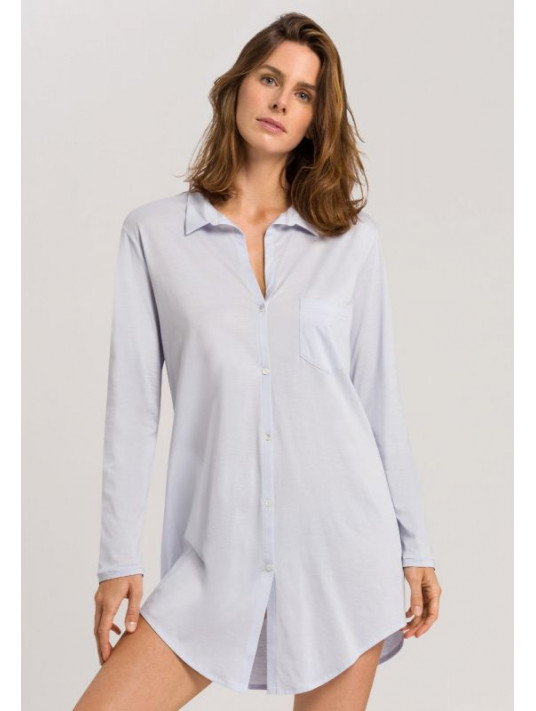 hanro Chemise boutonnée bleu COTON DELUXE BOYFRIEND