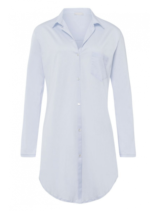 hanro Chemise boutonnée bleu COTON DELUXE BOYFRIEND