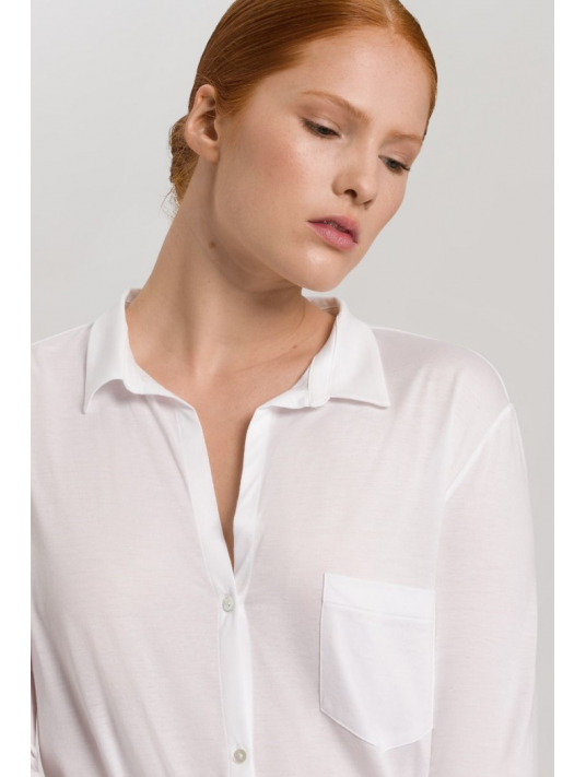 hanro Long-sleeeved shirt boyfriend white COTTON