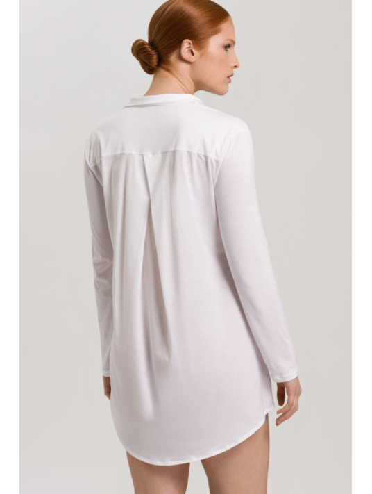 hanro Long-sleeeved shirt boyfriend white COTTON