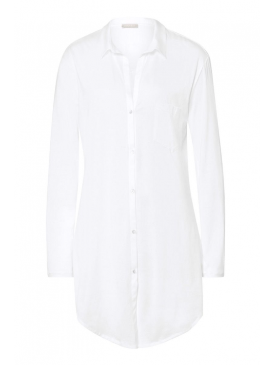 hanro Long-sleeeved shirt boyfriend white COTTON