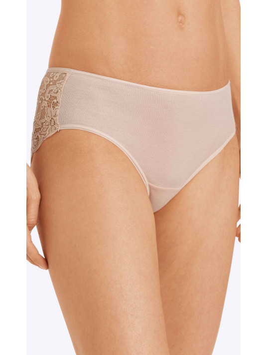 Hanro slip midi coton et dentelle MOMENTS