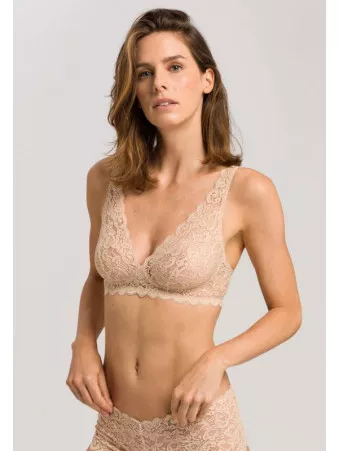 Soutien-gorge dentelle sans armatures beige Hanro