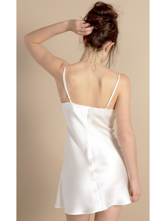 Marjolaine100% ivory silk slip ODA