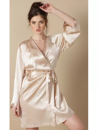 Marjolaine Silk Dressing gown sand TRACY