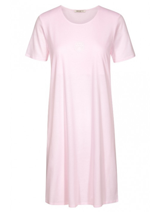 Feraud Short sleeved cotton nightgown pink HIGH CLASS