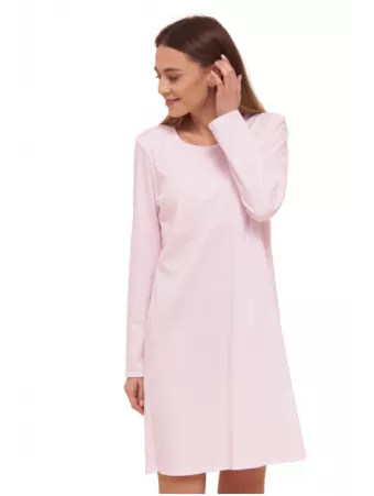 Chemise de nuit manches longues rose HIGH CLASS