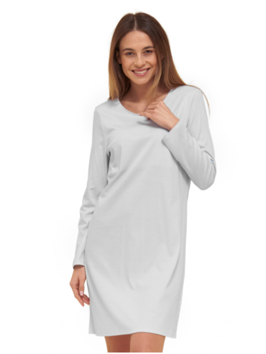 feraud Long sleeved cotton nightgown blue HIGH CLASS