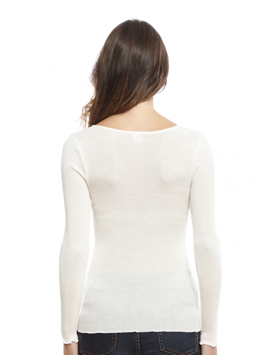 oscalito Long-sleeved top v neckline WOOLEN SILK