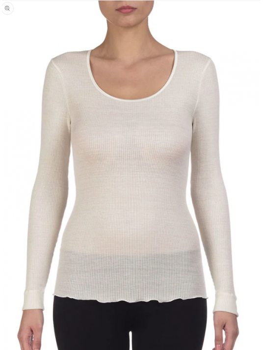 Oscalito Long-sleeved top champagne WOOLEN SILK