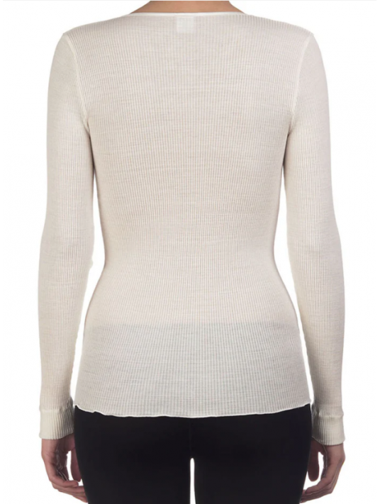 Oscalito Long-sleeved top champagne WOOLEN SILK