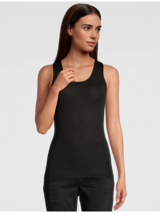 Oscalito Tank top black WOOLEN SILK