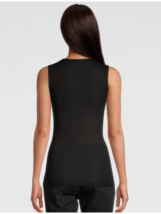 Oscalito Tank top black WOOLEN SILK