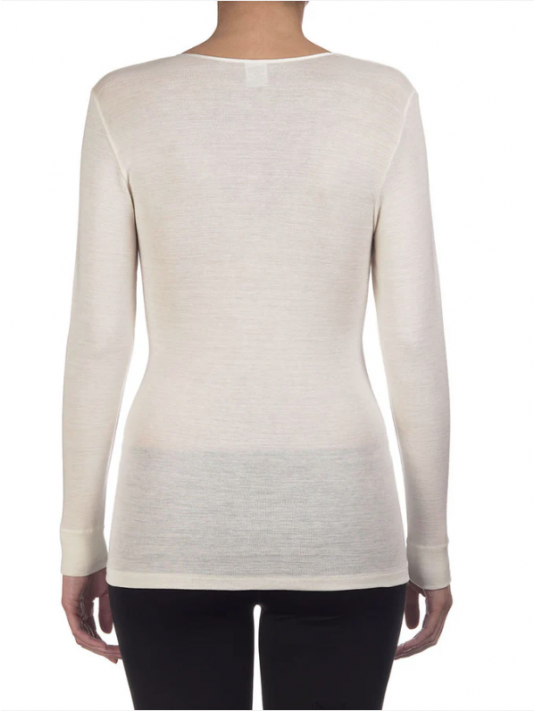 oscalito Long-sleeved top champagne WOOLEN SILK