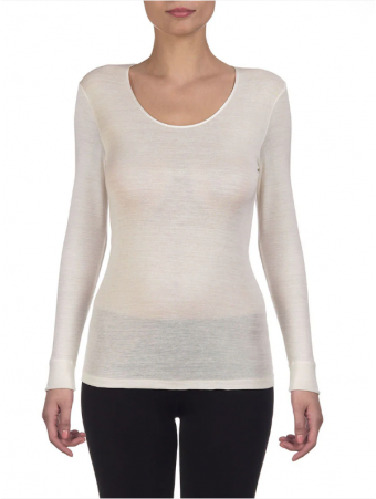 Oscalito Long-sleeved top champagne WOOLEN SILK