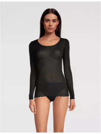 Oscalito Long-sleeved top black SILK