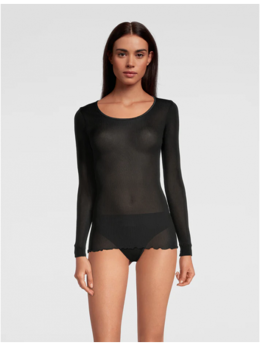 Oscalito Long-sleeved top black SILK