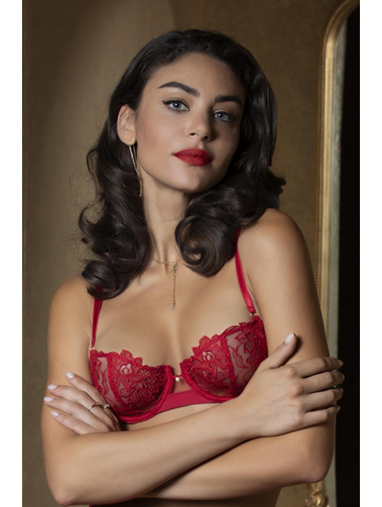 Lise cHarmel red Half cup bra ADORABLE EN SEXY