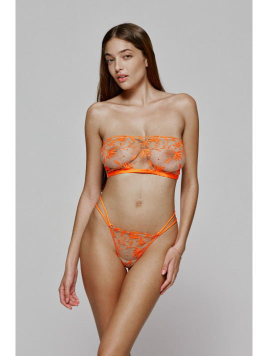 Sarda orange bandeau bra SHAY