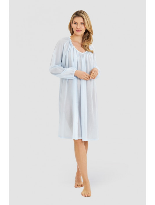 Feraud Chemise de nuit bleu voile COTON