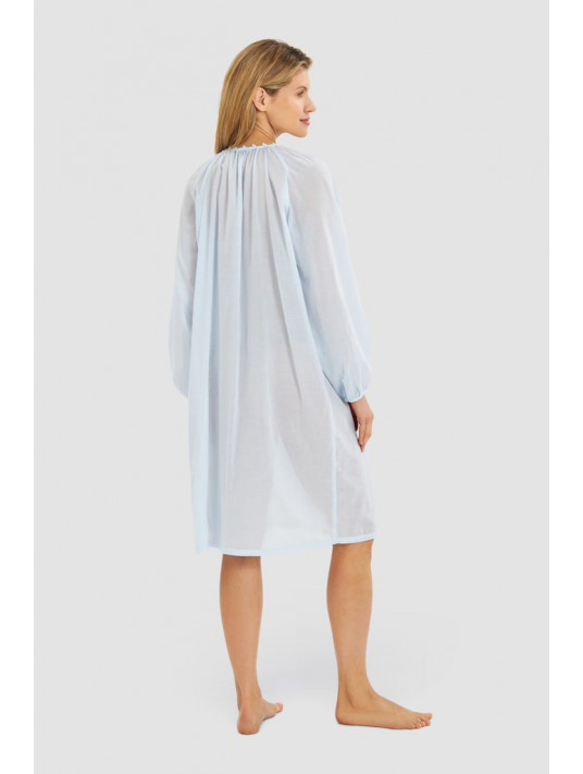 Feraud Chemise de nuit bleu voile COTON