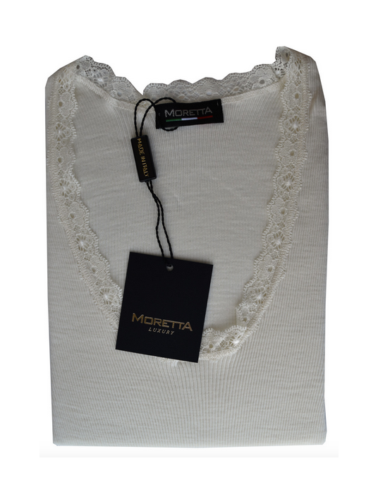 Moretta Tank top ivory WOOLEN SILK