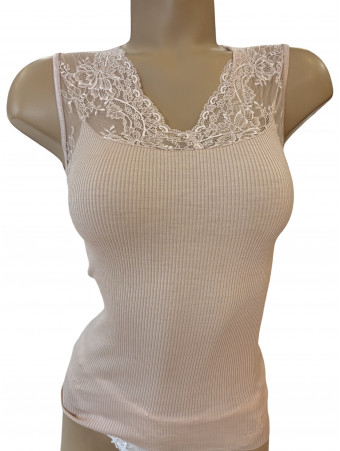 Moretta Tank top skin lace WOOLEN SILK