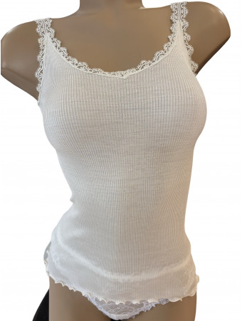 Moretta Tank top ivory WOOLEN SILK