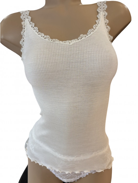 Moretta Tank top ivory WOOLEN SILK