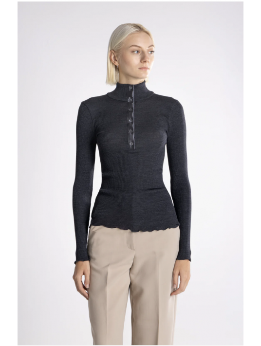 Oscalito Fine turtleneck sweater black WOOLEN SILK