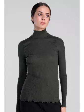 oscalito turtleneck top bosco WOOLEN SILK