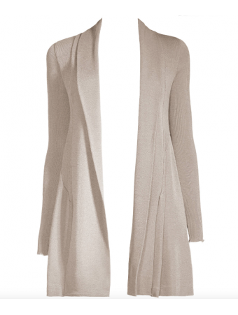 Oscalito Gilet long bosco beige LAINE ET SOIE