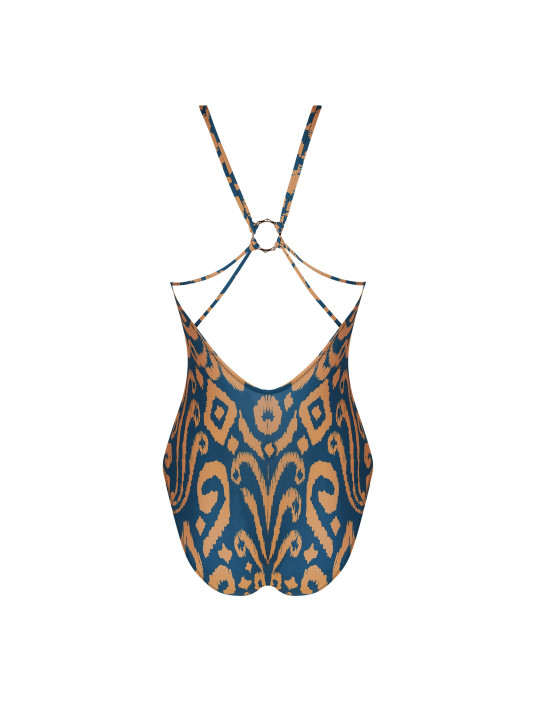 Antigel Swimsuit LA BALINAISE green orange ikat